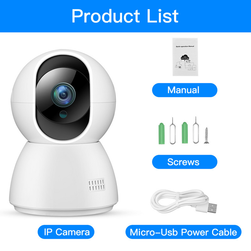 Elecpow 1080P Tuya Cameră video inteligentă Wireless WiFi Protecție de securitate Supraveghere Cameră IP Monitor pentru bebeluși Cameră web cu viziune de noapte