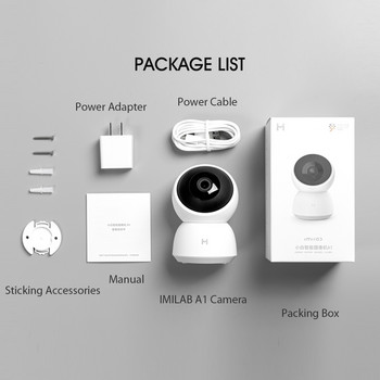 IMILAB Web Camera A1 3MP HD Baby Monitor 360° Πανοραμική ασύρματη IP κάμερα H.256 Full Color Home Security Συσκευή
