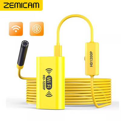 WiFi Endoszkóp kamera 8MM HD1200P IP67 Vízálló USB Inspection Borescope 8LEDs Vezeték nélküli endoszkópia Android Iphone PC F130 készülékhez