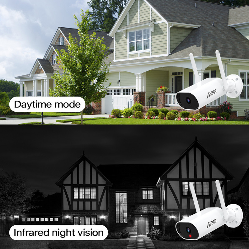 ANRAN 5MP IP kamera belaidė apsaugos kamera lauke 1920p HD stebėjimo naktinis matymas namų Wifi kamera metalo kulkų kamera
