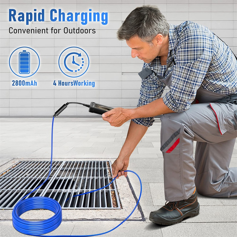 Oiiwak 1080P endoskopinė kamera 8 mm dviejų lęšių boreskopinio vamzdžio tikrinimo mini kamera 4,3 colio ekrano IP67 stebėjimo vaizdo kamera