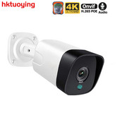 4K 8MP POE IP kamera ONVIF H.265 garso įrašymo CCTV 3MP 4MP 5MP vandeniui atspari IP66 lauko namų apsauga Vaizdo stebėjimas