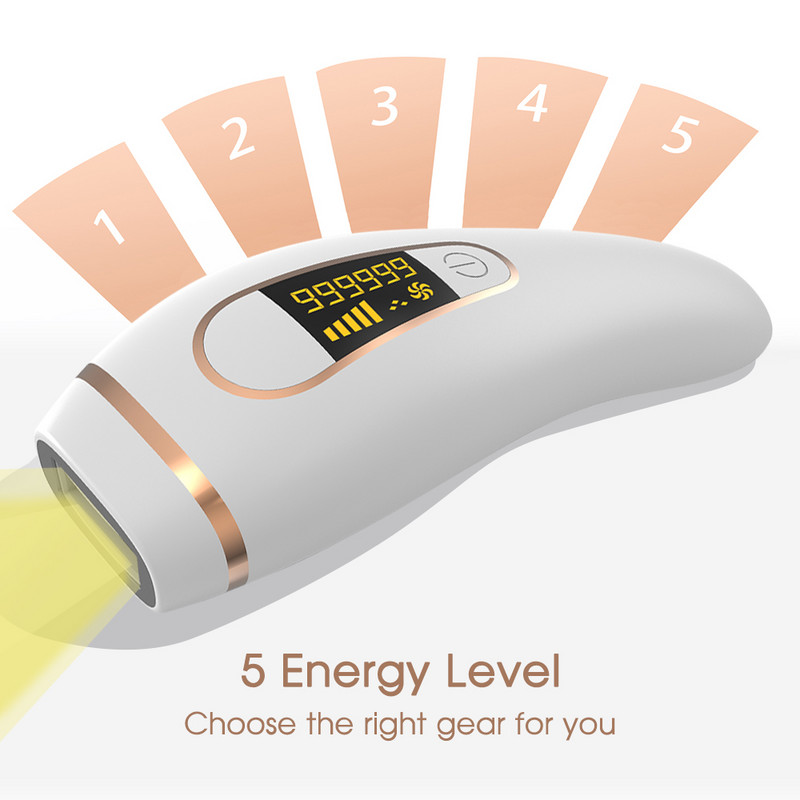 [ZS] 900 000 blyksnių 5 lygių nuolatinis neskausmingas IPL plaukų šalinimo lazeriu gaktos LCD epiliatorius moterims viso kūno bikiniams