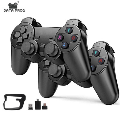 DATA FROG belaidis žaidimų valdiklis, skirtas PC Gamepad 2.4G Joystick Joypad su mikro USB / C tipo OTG adapteriu Android išmaniajam telefonui