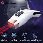 Naujausias 4in1 IPL plaukų šalinimo lazeriu epiliatorius 999000 Flash Cooling LCD spuogų gydymo atjauninimo prietaisas, skirtas namų bikinio žoliapjovei