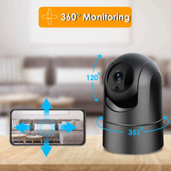 Larmtek IP WiFi камера 5G Бебефон 1080P Камера за видеонаблюдение Мини вътрешна камера за видеонаблюдение Охранителна камера AI проследяване 2K 4MP Alexa