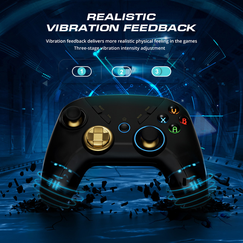 Belaidis kompiuterio valdiklis Mobilusis telefonas „Bluetooth Gamepad“ vairasvirtės žaidimų valdymas, skirtas „Windows 7/8/10/11“ / „MacOS“ / „iPhone“ / „Android“ / „Switch“