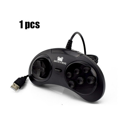 Data Frog 6 mygtukų valdiklis, skirtas asmeniniam kompiuteriui USB žaidimų pulto valdymas, skirtas SEGA 16 bitų MD žaidimams kompiuteryje / MAC USB žaidimų vairasvirte