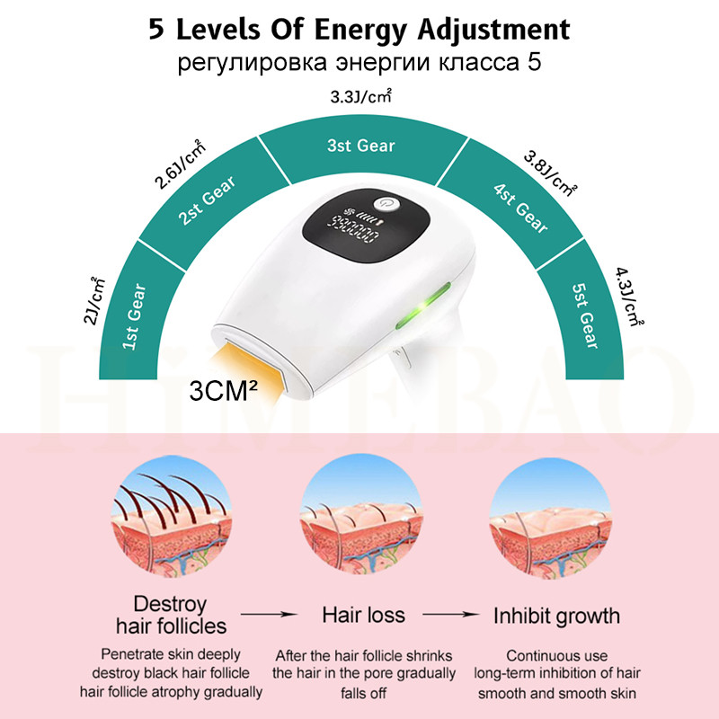 999900 Blyksniai 5 lygių lazerinis epiliatorius nuolatinis IPL fotoepiliatorius plaukų šalinimas Depiladora neskausmingas elektrinis epiliatorius