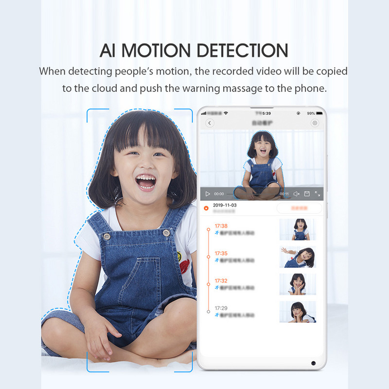 Global Versio Mijia IMILAB IP 2K kamera 019 Mi Home App WiFi sauga CCTV kamera HD stebėjimo kūdikių monitorius H.265