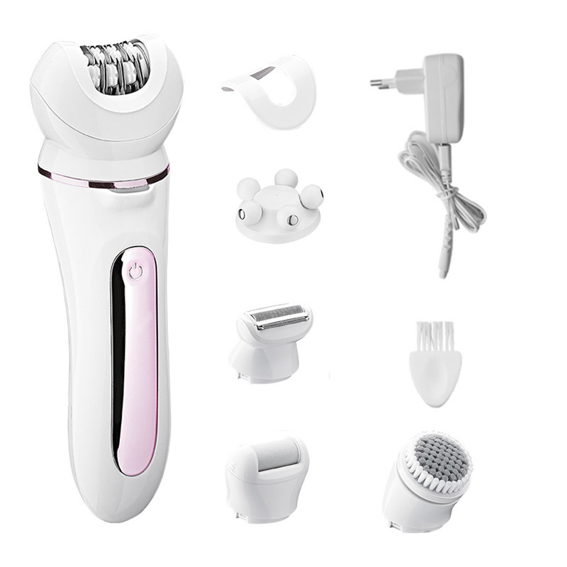 Originalus 5in1 moteriškas epiliatorius elektrinis moterų veido kūno plaukų šalinimo bikinio žirklės moteriškas skustuvas moterims šlapias ir sausas įkraunamas
