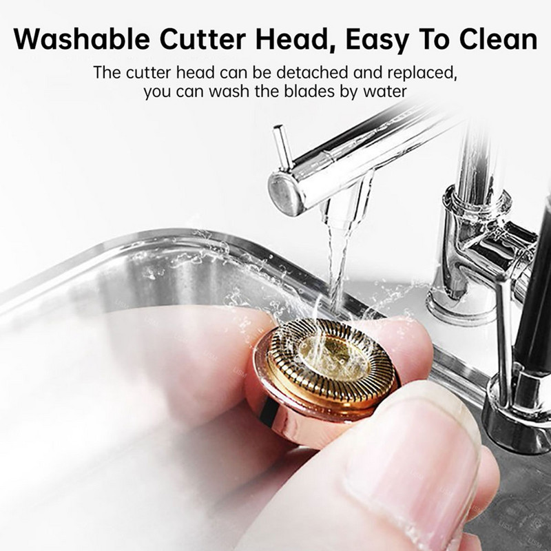 2 viename elektrinė antakių kirpimo priemonė neskausmingas antakių epiliatorius moterims skutimosi peiliukai Mini nešiojamas veido plaukų šalinimo įrankis