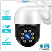 8MP WIFI apsaugos kamera Išmanieji namai IP66 PTZ kamera P2P CCTV Garso ir vaizdo stebėjimo kameros WIFI Night Vision H.265 iCsee Alexa