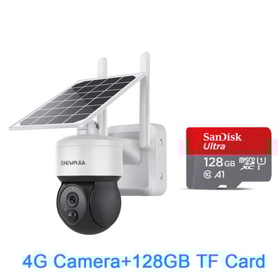 SHIWOJIA lauko wifi / 4G SIM kortelės kamera Mini saulės skydelio apsaugos stebėjimo kamera 7500 mAh IP66 belaidė 2 krypčių pokalbių aptikimo funkcija