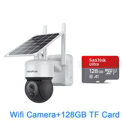 SHIWOJIA lauko wifi / 4G SIM kortelės kamera Mini saulės skydelio apsaugos stebėjimo kamera 7500 mAh IP66 belaidė 2 krypčių pokalbių aptikimo funkcija