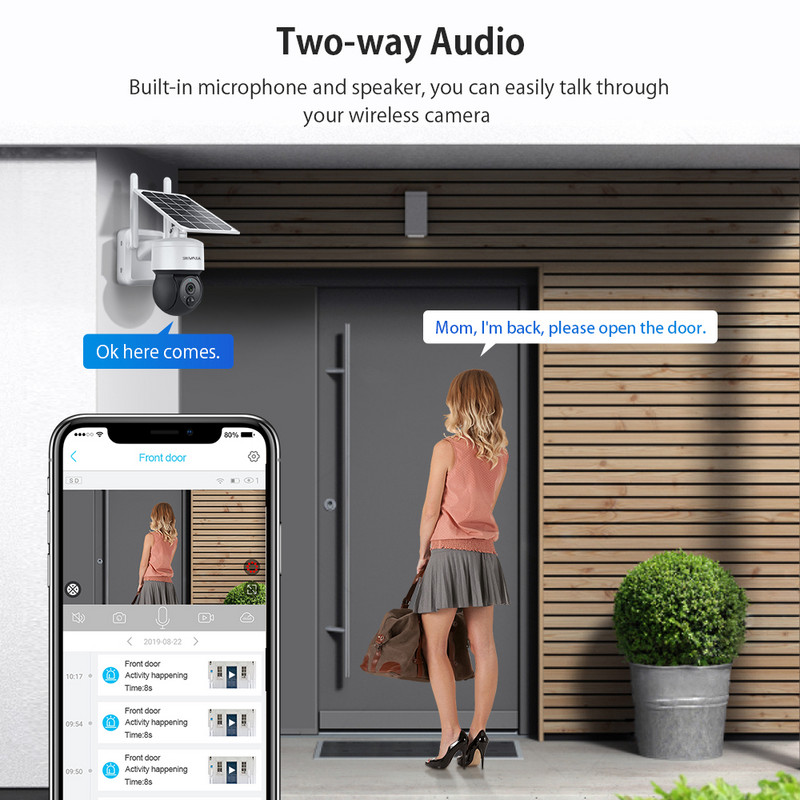 SHIWOJIA lauko wifi / 4G SIM kortelės kamera Mini saulės skydelio apsaugos stebėjimo kamera 7500 mAh IP66 belaidė 2 krypčių pokalbių aptikimo funkcija