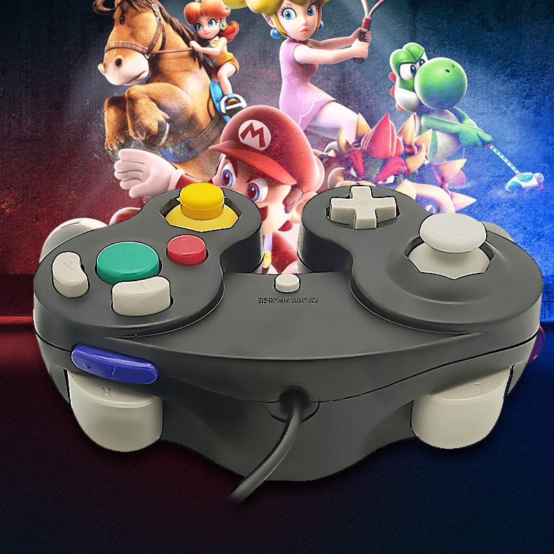 Klasikinis laidinis žaidimų valdiklio žaidimų pulto vairasvirtės nuotolinio valdymo pultas, skirtas NGC GameCube konsolių žaidimų valdiklio kilimėliui