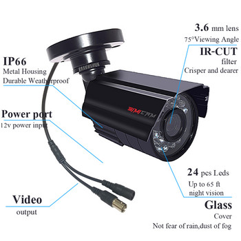 1080P 1920P AHD камера за сигурност 2PCS /2MP/5MP Bullet Kit Външен корпус, устойчив на атмосферни влияния, 66ft нощно виждане IR CCTV видеокамера