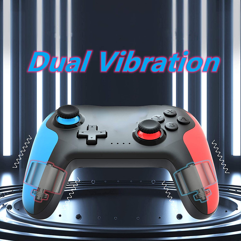 Belaidis „Bluetooth“ skaidrus žaidimų pultelis, skirtas „Nintedo Switch Console“ 6 ašių dvigubos vibracijos vairasvirtei prie „NS Switch Pro“ valdiklio