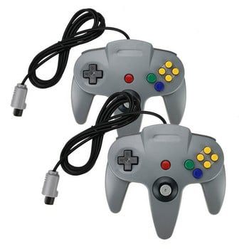 N64 контролер геймпад джойстици джойстици геймпад дълъг кабел за класически 64 конзоли игри геймпад джойстици порт прозрачен