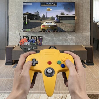 N64 контролер геймпад джойстици джойстици геймпад дълъг кабел за класически 64 конзоли игри геймпад джойстици порт прозрачен