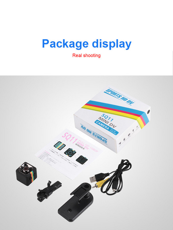 Cameră Sq11 Cameră DV pentru sport în aer liber Cameră aeriană HD Placă de vedere nocturnă mată Cameră de înregistrare directă