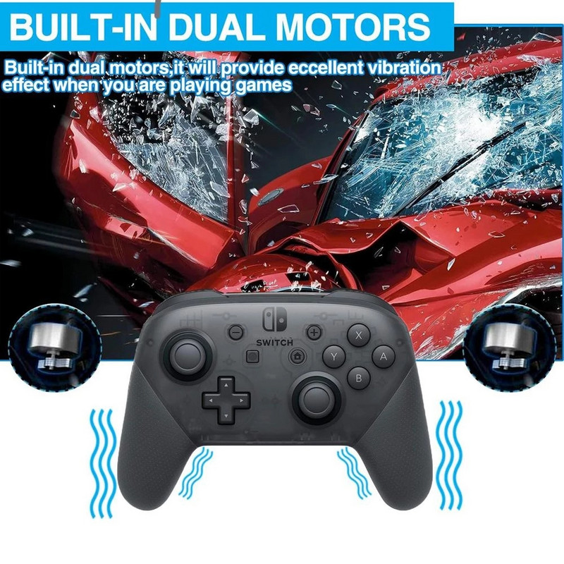 „Bluetooth Wireless Switch Pro“ valdiklio žaidimų pultelis, skirtas „Nintend Switch“ / „Lite“ / „Steam“ žaidimų vairasvirtei