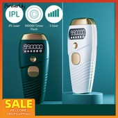 990000 Flash IPL Μηχάνημα αποτρίχωσης με λέιζερ Quartz Lamp Photon Permanent Device 5 Levels Auto Facial Hair Trimmer Epilator