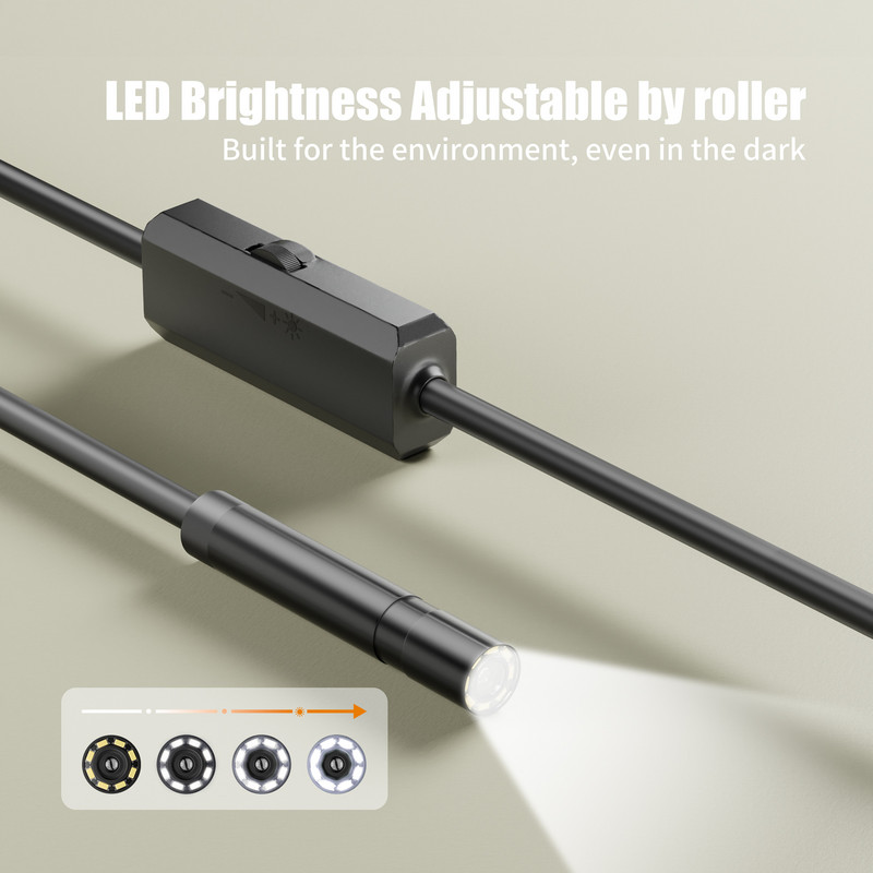 ENWOR belaidžio endoskopo kamera 8 mm 1200P endoskopas 2,0 MP WIFI borescope standus kabelis skirtas iPhone Android telefonams PC automobiliui IP67