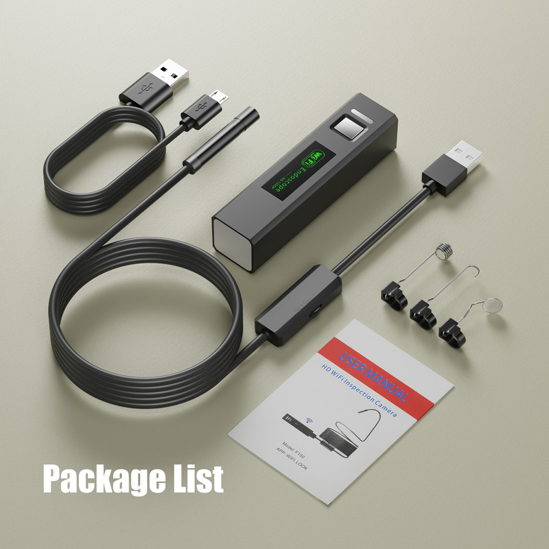 ENWOR belaidžio endoskopo kamera 8 mm 1200P endoskopas 2,0 MP WIFI borescope standus kabelis skirtas iPhone Android telefonams PC automobiliui IP67