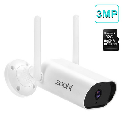 Zoohi 3MP IP kamera Lauko Wifi Vaizdo stebėjimo Belaidė Saugumo Apsaugos Kameros CCTV Kit Night Vision HD Two Way Audio