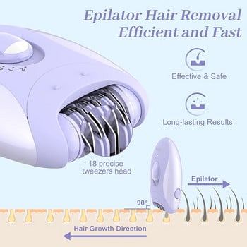 Kemei 4в1 Дамски епилатор Електрическа самобръсначка Лице Обезкосмяване Тяло Дамски крака Бикини Тример Премахване на косми Подмишници Акумулаторна