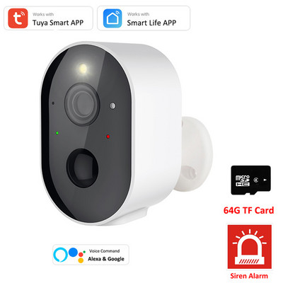 3MP „Tuya“ belaidė kamera lauko saulės stebėjimo HD naktinis matymas dvipusis domofono kameros „Wi-Fi“ namų apsaugos akumuliatorius, IP HD kamera