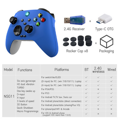 Belaidis BT žaidimų pultelis, mechaninis žaidimų valdiklis PC Hall Trigger 3D giroskopo vairasvirtė, skirta asmeniniam kompiuteriui Windows 7 10 11