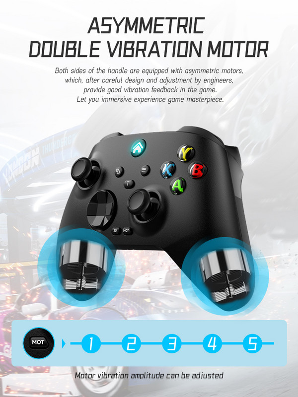 Belaidis BT žaidimų pultelis, mechaninis žaidimų valdiklis PC Hall Trigger 3D giroskopo vairasvirtė, skirta asmeniniam kompiuteriui Windows 7 10 11