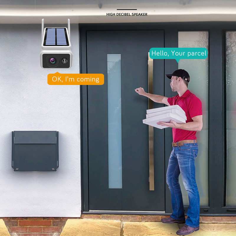 3MP Ασύρματη κάμερα εξωτερικού χώρου Wifi Κάμερες ασφαλείας Βίντεο επιτήρησης Smart Home Ip Cctv Hidden Solar Panel Survalance Protection