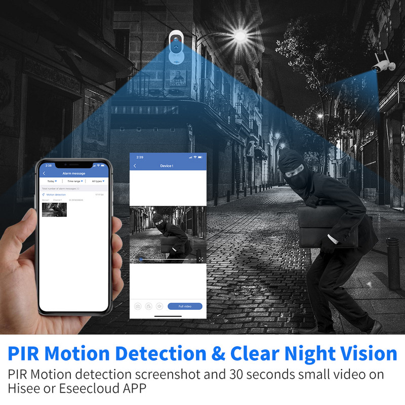„Hiseeu C30 1536P“ 3 MP belaidė baterijos IP kamera, įkraunama 2 krypčių garso lauko oro sąlygoms atspari sauga „Wi-Fi“ saulės PIR judėjimas
