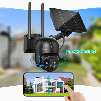 1080P 4G камера Външна камера със слънчев панел с батерия GSM SIM карта Видеонаблюдение Защита на домашната сигурност Безжични Wifi камери