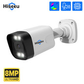 4K 8MP 5MP POE IP kamera lauko vandeniui atspari H.265 CCTV Bullet Camera P2P judesio aptikimas, skirtas PoE NVR 48V Hiseeu