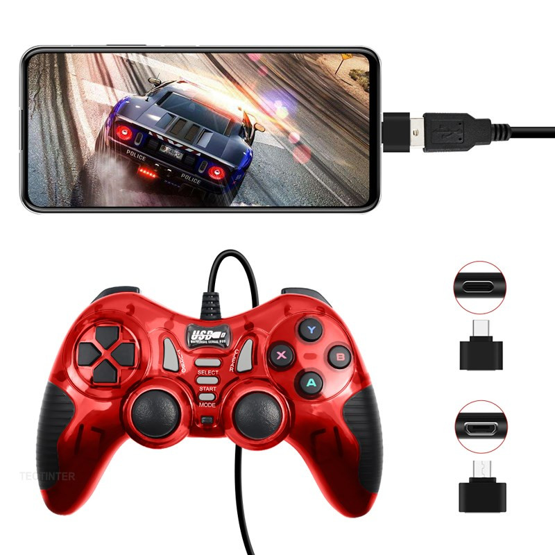 USB laidinis žaidimų pultelis, skirtas Android / televizoriaus priedėliui / vairasvirtės kompiuterinių žaidimų valdiklis, skirtas Sony PS3 priedams žaidimų konsolės universali sąsaja