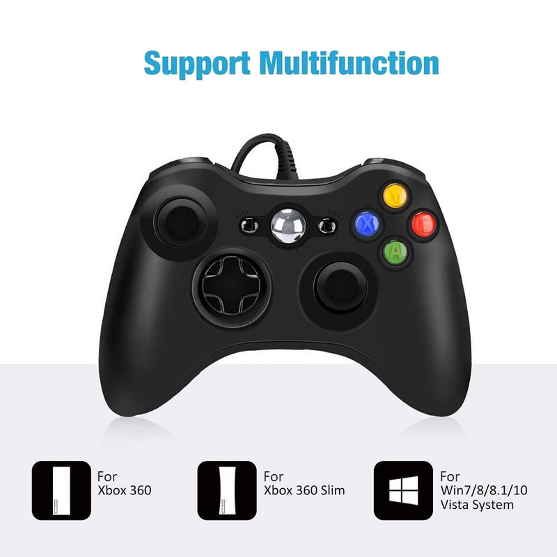 1/2 kom žičanog kontrolera za igre za Xbox 360 Gamepad Joypad s dvostrukom vibracijom za Windows 10 8.1 8 7 PC dodaci za igranje