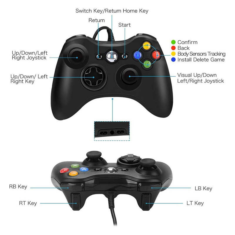 1/2 kom žičanog kontrolera za igre za Xbox 360 Gamepad Joypad s dvostrukom vibracijom za Windows 10 8.1 8 7 PC dodaci za igranje