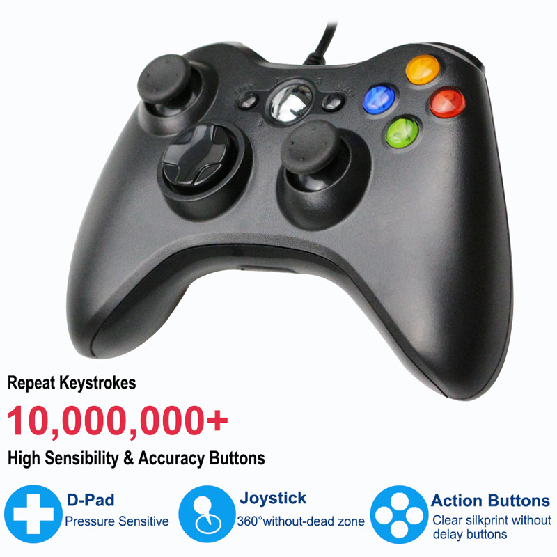 Controler prin cablu USB pentru Xbox 360 Joypad Vibration Gamepad Joystick pentru controler PC pentru Windows 7/8/10