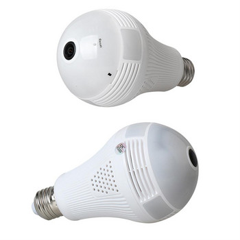 960p 2.0MP H.265 охранителна Wifi камера светлина 360 градусова панорамна светлина IP CCTV видеонаблюдение Fisheye HD крушка за нощно виждане