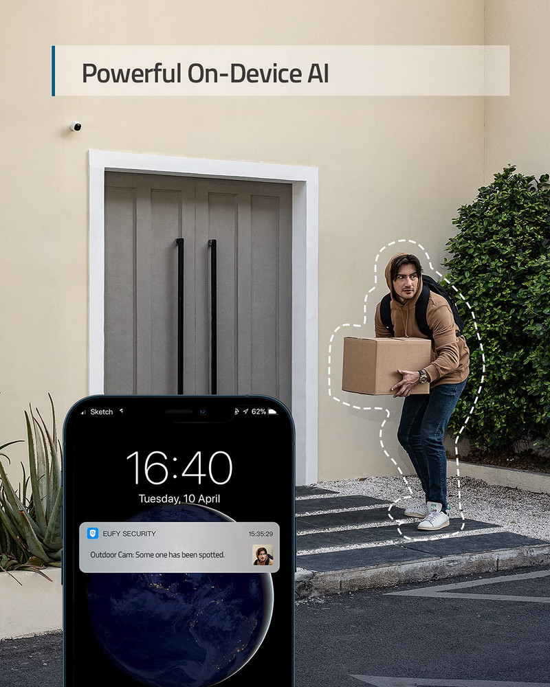 eufy Security Protection Solo OutdoorCam C24 Outdoor Security Camera 2K ανάλυσης Spotlight Color Night Vision Χωρίς μηνιαίες χρεώσεις