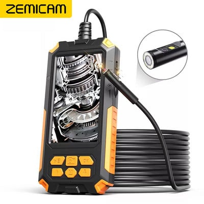 Ecran IPS 4.5`` Endoscop industrial cu cameră dublă HD1080P 8MM 5.5MM Lentilă dublă Boroscop LED-uri IP68 Cablu rigid impermeabil P50
