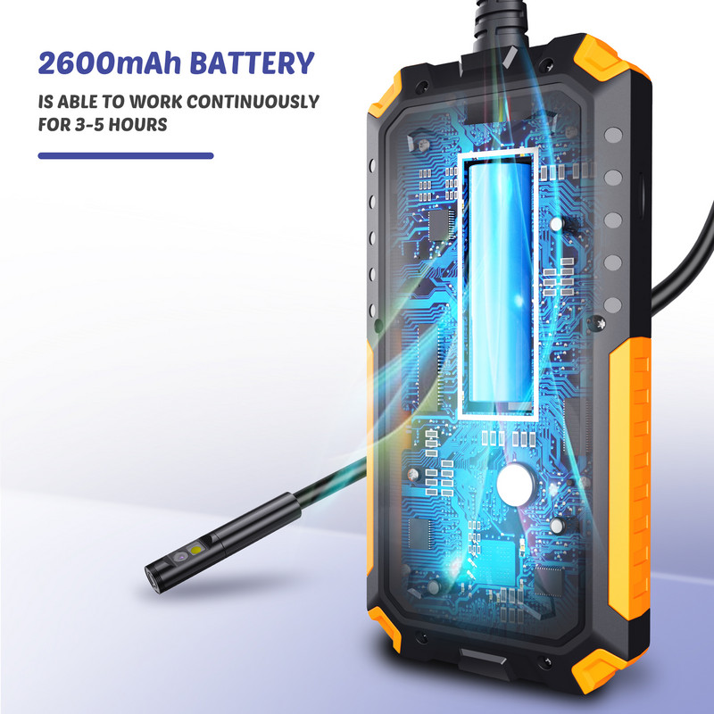 4,5 colio IPS ekranas su dviem kameromis pramoninis endoskopas HD1080P 8 mm 5,5 mm dviejų lęšių borescope LED IP68 vandeniui atsparus standus kabelis P50