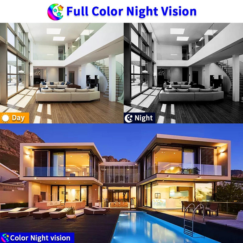 AHD kamera 4K 8MP lauko gatvės baltas korpusas CCTV vaizdo stebėjimas Spalvinga naktinio matymo namų apsaugos kamera 5MP 2MP 1080P