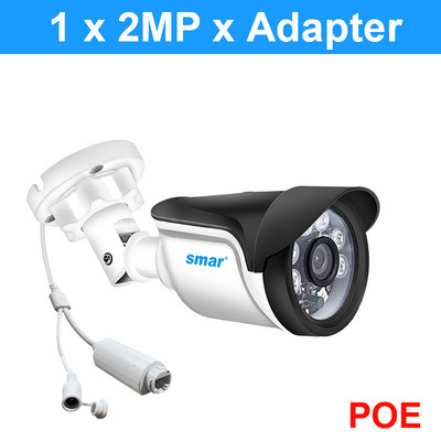 Smar HD H.265 1080P IP kamera 20FPS lauko vandeniui atspari gatvės apsaugos kamera 30vnt IR šviesos diodai 15-25M XMEYE P2P nemokamas ONVIF plastikas