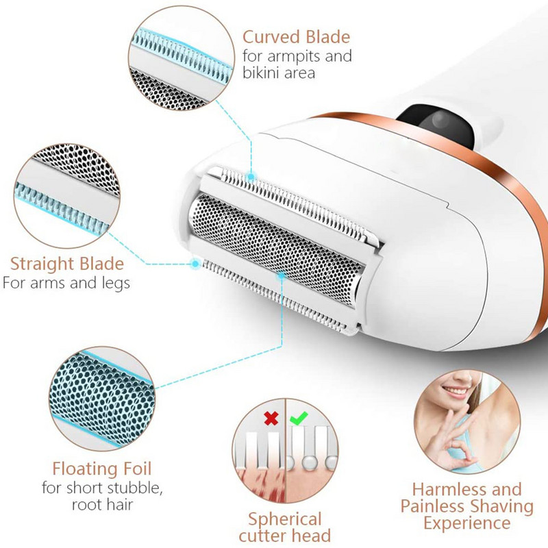 Elektrinis moteriškas skustuvas ir įkraunamas pėdų dildės kietos odos valiklis, pedikiūro įrankiai šlapio ir sauso naudojimo neskausmingas elektrinis skustuvas moterims